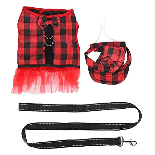 Gavigain Pig West Gurt, verstellbar, atmungsaktiv, süßes ärmelloses Kleid mit Bug, bequem für den Sommer, leicht zu reinigen, für kleine Haustiere (GXBD03 red and Black XS) von Gavigain