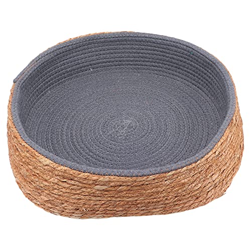 Gavigain Rattan -Katzenbett, bequemes und gemütliches Design, robuste und sichere Bauarbeiten für kleine Haustiere (Gray) von Gavigain