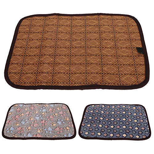 Gavigain Reversible Haustierbett, kühlender Rattan und weicher warme Seite, atmungsaktives und weiches, waschbares Kissen für Hunde und Katzen bis zu 44 lbs (L) von Gavigain