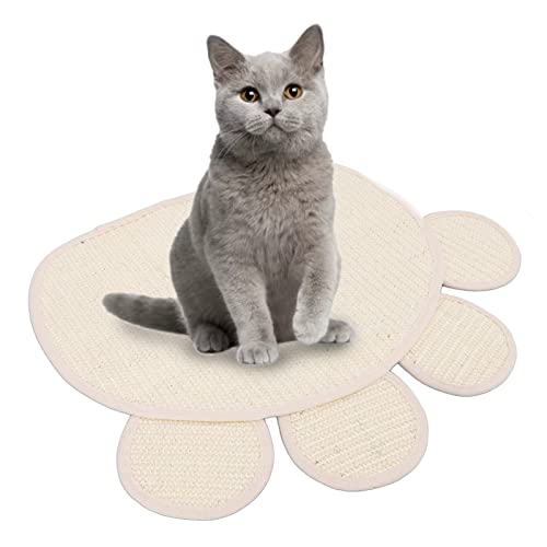 Gavigain Sisal-Kratzmatte für Katzen, niedliche Form, Schleifkrallen, schützende Möbel, Katzenboden-Kratzunterlage für Katzen, Kätzchen von Gavigain