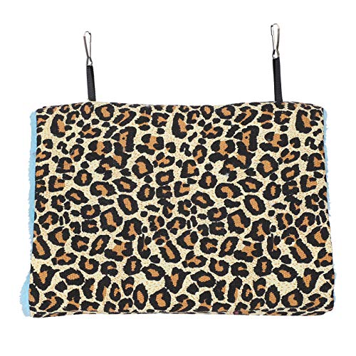 Gavigain Small Animal Hängematte, gemütliche Leinwand und Lammwolle, Zwei Türtunnel, Winterwärme, für Vögel, Hamster und kleine Haustiere (Leopard Print) von Gavigain