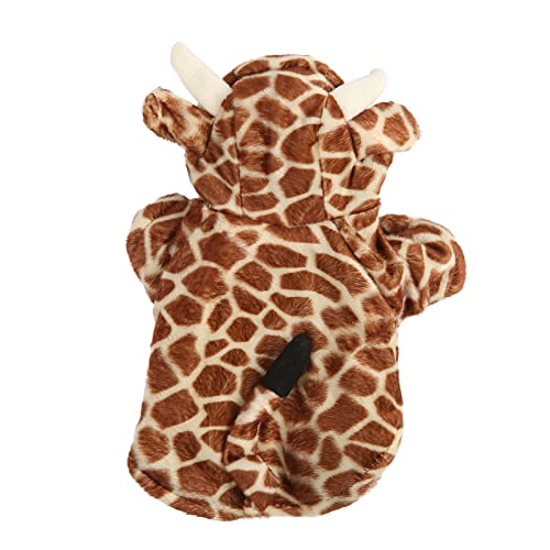 Gavigain Small Dog Giraffe Hoodie, Plüsch Warmer Mantel, gemütlicher Komfort, Haarschutz, für kleine Rassen wie Chihuahua, Yorkshire, Beagle (XS) von Gavigain