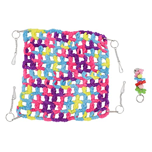 Gavigain Small Pet Hängematte, weiches und gemütliches Wollgarn, Multi -funktionales Kletternetz und Tunnel, robust und sicher, für kleine Haustiere (25 * 25CM) von Gavigain