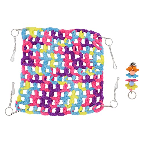 Gavigain Small Pet Hängematte, weiches und gemütliches Wollgarn, Multi -funktionales Kletternetz und Tunnel, robust und sicher, für kleine Haustiere (35 * 35CM) von Gavigain