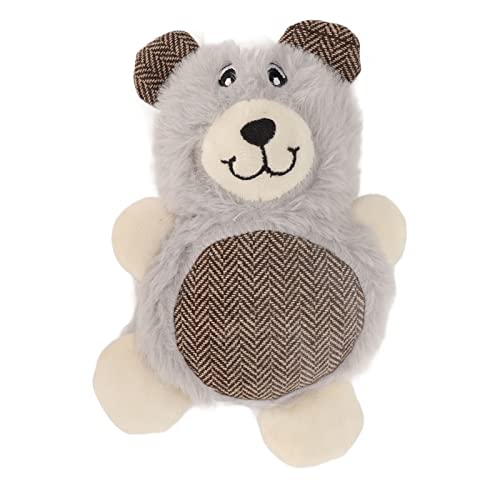 Gavigain Soft Plush Hundespielzeug, quietschendes Kaninchen -Kauspielzeug für kleine mittelgroße Hunde, Zähneputzung, reduziert das destruktive Verhalten, interaktives lustiges (Grey Bear) von Gavigain