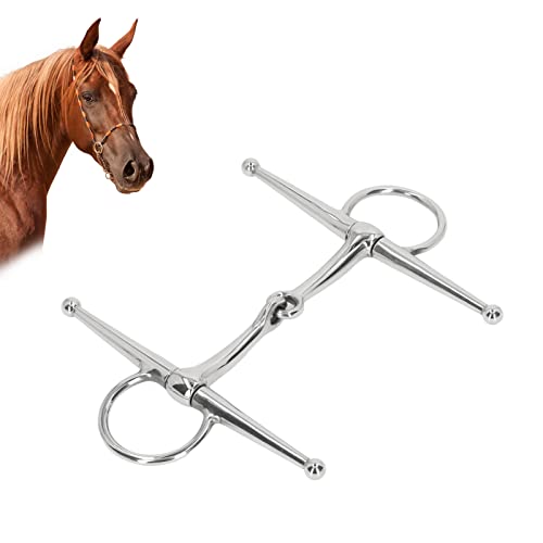 Gavigain Full Cheek Horse Snaffle Bit, Edelstahl Ringe Farm Jointed Bit Pferd professionelle Trense für 125mm Pferdemaul von Gavigain