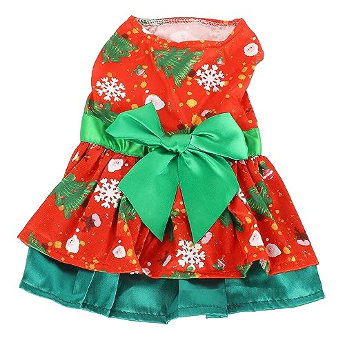 Gavigain Weihnachts-Hundekleid, festliches Baum- und Schneeflocken-Design, Bequeme, verstellbare Passform, weiches Urlaubs-Haustier-Outfit für Hunde (M) von Gavigain