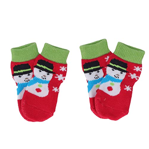 Gavigain Winter -Hundebild Socken, Anti -Slip, warm und gemütlich, Skid, Weihnachts -Weihnachtsdesigns für kleine mittelgroße Hunde, Innennutzung im Innenbereich im Freien im (Snowman) von Gavigain