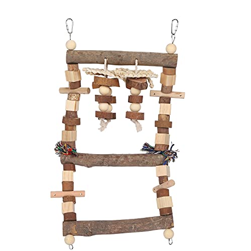 Gavigain Wood Bird Swing Toy, interaktives Kauenspaß, Futtersuche und Sitz, sicher und stabil, für kleine bis große Vögel von Gavigain