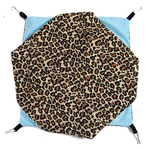 Gavigain kleine Doppelschicht -Hängematte, Velvet -Leinwand, einfache saubere, sichere Zinklegungsschnallen für Meerschweinchen, Hamster, Chinchillas, Klettern Haustiere (Sexy Leopard Pattern) von Gavigain