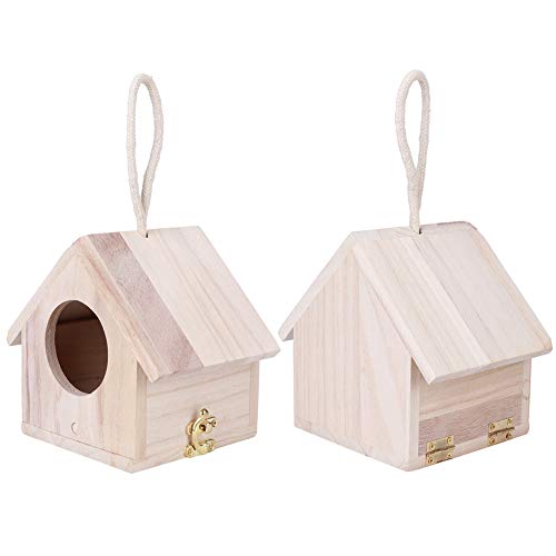 Hängender Vogelkasten aus Holz, Nistkasten, Käfigzubehör, weiche Textur, wasserdicht, für den Innenhof, Garten, geeignet für alle Arten von Vögeln zum Ausruhen von Gavigain