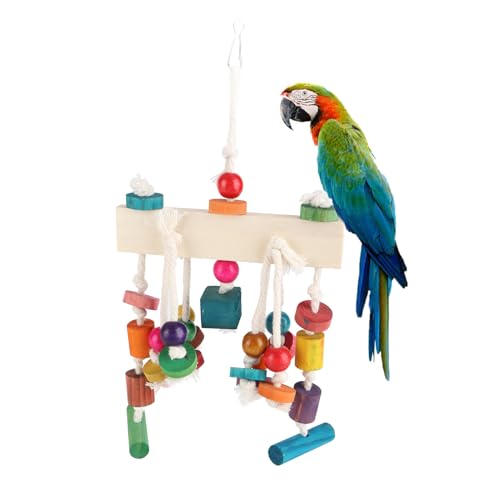 Holzpapagei Spielzeug Haustier Vogel Lustige Klettern Leiter Gesundheit Spielzeug 30 cm zufällig Farbe von Gavigain