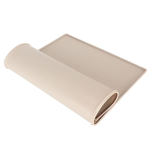 Hundefuttermatte, saugfähige Hundenapfmatte, wasserdicht, auslaufsicher, Dicke Silikon-Tierfuttermatte, tragbare Haustier-Futtermatte für schlampige Trinker (Beige) von Gavigain