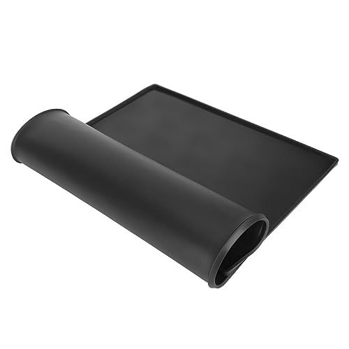 Hundefuttermatte, saugfähige Hundenapfmatte, wasserdicht, auslaufsicher, Dicke Silikon-Tierfuttermatte, tragbare Haustier-Futtermatte für schlampige Trinker (Black) von Gavigain