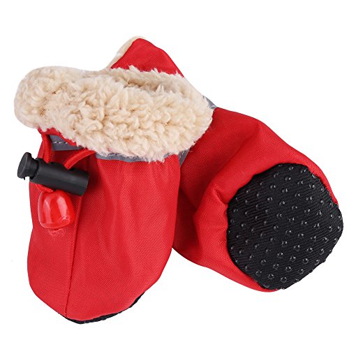 Hundeschuhe, Summer Hot Pavement Dog Booties, weiche, mit Baumwolle gepolsterte Winter-Hundebooties, um Lecken zu verhindern, für Indoor-Hartböden, Spaziergänge im Freien (3) von Gavigain