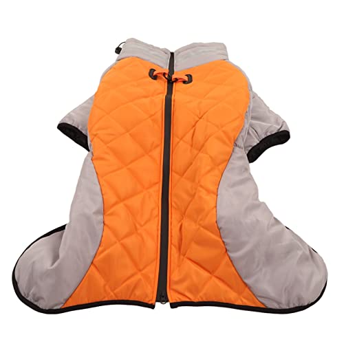 Reflektierende Rollkragenpullover Hundeweste verdickter Hund kaltes Wetter Jacke Wintergrau Orange (2XL) von Gavigain