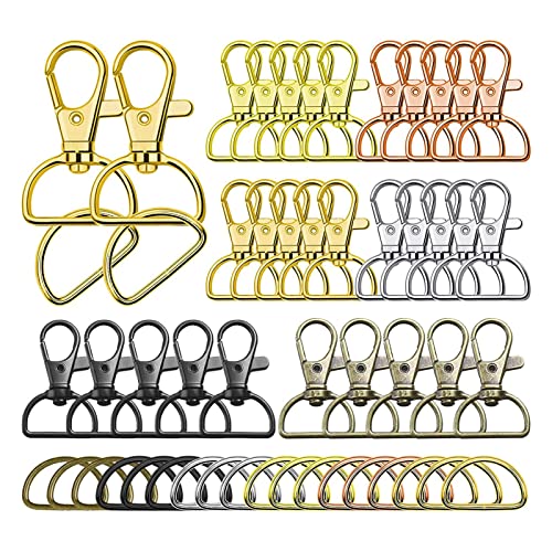 Snap Key Ring rotierende D -Form -Metall -Lanyard -Haken für Pet -Kragen -Rucksack - 120pcs Legierung Material von Gavigain