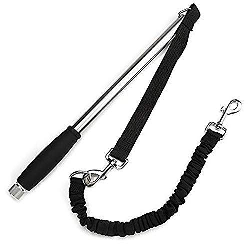 Gaxcent Edelstahl Fahrradleine,Mit Abstandhalter Fahrradleine Hund Biker Set Leashes Hände Gratis Pet Training Sport Führen,Schwarz von Gaxcent