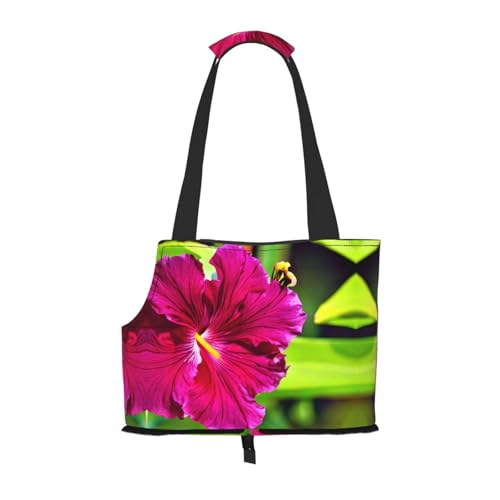 Hibiskusblumen-Print Welpentragetasche für Haustiere, Hunde, Hunde, Hunde, Spaziergänge, Tragetaschen für kleine Hunde, Katzen und Kaninchen von GaxfjRu