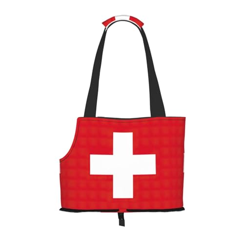 Hundetasche mit Schweizer Flagge, für kleine Hunde, Katzen und Kaninchen von GaxfjRu