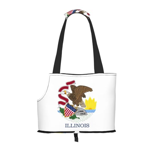 Illinois Tragetasche mit Staatsflagge für kleine Hunde, Katzen und Kaninchen von GaxfjRu