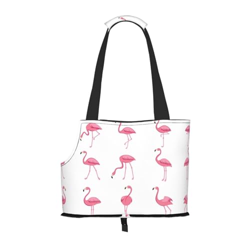 Tragetasche mit Flamingos auf weißem Druck, für kleine Hunde, Katzen und Kaninchen von GaxfjRu