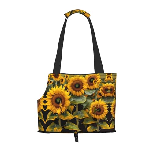 Tragetasche mit Sonnenblumen-Aufdruck, für kleine Hunde, Katzen und Kaninchen von GaxfjRu