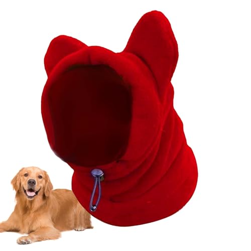 Gazocua Hunde-Wintermütze, Hundehaube Wintermütze Ohrenschützer, Kuschelige Hundemütze Aus Polarfleece, Hunde Geschenke, Hunde Warm Halten, Kapuzenpullover Mit Ohren Für Kaltes Wetter von Gazocua