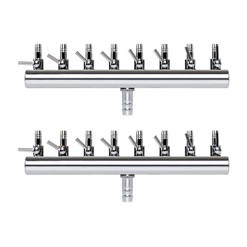 Gbloodst 2X 8-Wege-Luftteilerventil für Aquarien, Luftpumpe, StröMungsteiler, Verteiler, Pumpenventil, Hahnhebel, Steuerschaltventil von Gbloodst