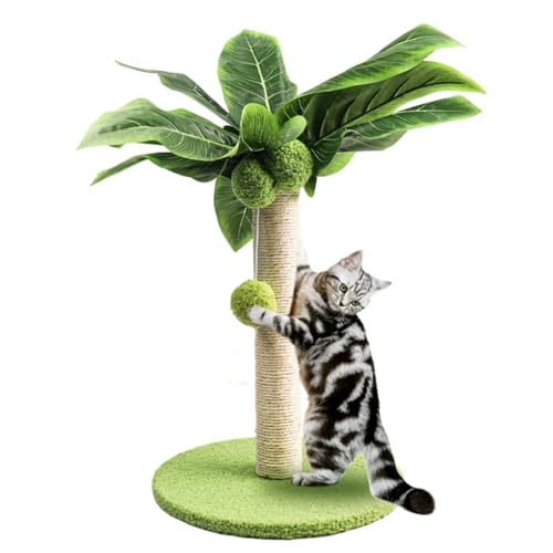 Gbloodst Katzenkratzbaum für Kätzchen, niedlich, grün, mit Sisalseil, für den Innenbereich, Katzenbäume, Größe M von Gbloodst