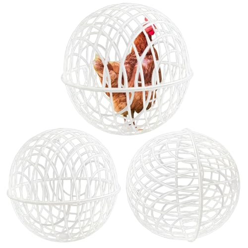 Chicken Ball Cage, Spherical Chicken Cage, Movable 3-Piece Orb Ball Cage, Pet Safety Walking Cage, Safe Walking Net Cage for Chickens, Hamster Ball Cage for Farms and Courtyards von Gcerfby