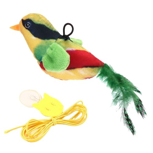 Gcerfby CAT Bird Toy, Stressabbau -Teaserspielzeug, Interaktiver Haustraining -Tool, Lustiges Kätzchen -Spielgerät, Interaktives Design, 11x5x4cm, Fördert Gesund Für Die Langeweile Stimulation von Gcerfby