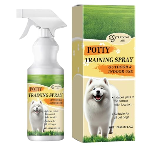 Gcerfby Töpfchentrainingsspray für Haustiere, 150 ml, Welpen-Töpfchentrainer-Spray, Hunde-Toilettenverhaltenskorrektor, sichere und natürliche Inhaltsstoffe, 5,8 x 5,8 x 16,8 cm, Haustier-Leitfaden von Gcerfby