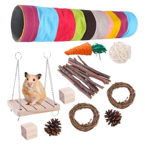 Meerschweinelrohr Holzstäbchen Kauen Set Hamster Beißspielzeug Förderung der Gesundheit Fördert Natürliches Verhalten 10/11 Stück für Kleintiere Haustiere Käfig Zubehör von Gcerfby