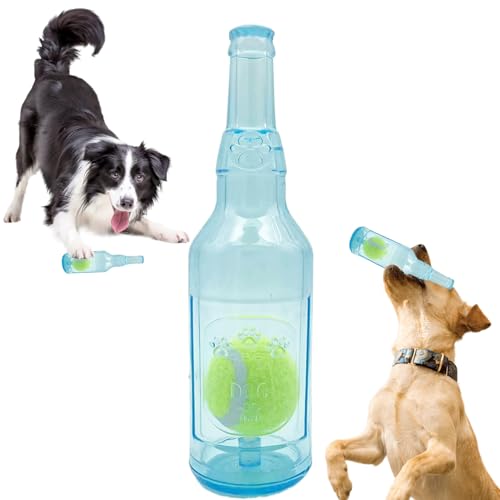 1pc Water Bottle Hundespielzeug 10in Quietschendes Hund Kauenspielzeug mit Tennisball in niedlichen Gummi -Hundespielzeugen PETTION PETIKTION Interaktives Spielzeug für Zahnen, Training, Stressa von Gcroet