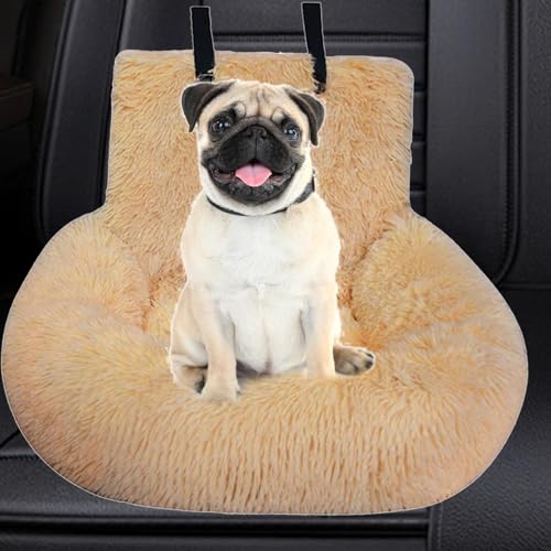 60x60cm Autositz Hund | Hundebett Auto | Hundebett Sicherheitssitz Für Haustiere | Abnehmbar Waschbar Hundeautositz | Hunde Autositz Mit Dicken Kissen, Superweiche PP-Baumwolle Hunde Sicherheitssitz von Gdnhovfnxe