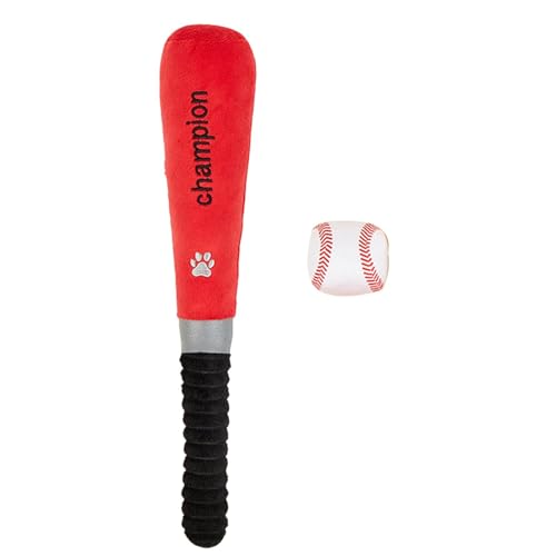 Gdnhovfnxe Baseballschläger-Hundespielzeug,Baseballschläger-Hundekauspielzeug,Baseballschläger, Welpenzubehör, integriertes Quietschen - Leckerli-Spielzeug, Hundetraining, interaktives Plüschspielzeug von Gdnhovfnxe