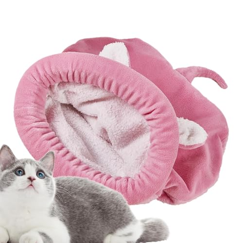 Gdnhovfnxe Hundeschlafsack, Katzensackbett | 19,6 x 15,7 Zoll Katzenbetten für Hauskatzen - Katzenbetten, Möbel, weiche Welpenhöhle, Plüsch, gemütlicher Katzensack, beruhigend für Katzen, Hunde, von Gdnhovfnxe