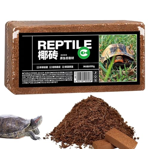 Gdnhovfnxe Reptiliensubstrat, Kokosnusssubstrat für Reptilien - Reptiliensubstrat Brick Coco Coir Einstreu für Reptilien,Natürliches Husk-Einstreu-Feuchtigkeitssubstrat für Schildkröten, Schlangen und von Gdnhovfnxe