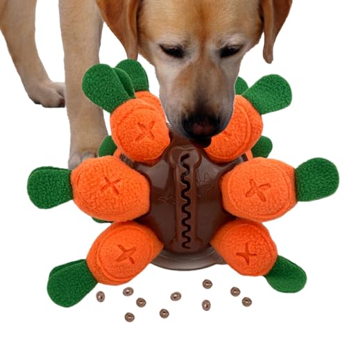 Gdnhovfnxe Schnüffelspielzeug für Hunde, Puzzleball für Hunde | Interaktiver Schnüffelball im Karotten-Design | Quietschendes, tragbares Hundepuzzlespielzeug für Hunde jeder Größe fördert die von Gdnhovfnxe