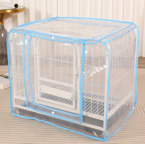 GeRRiT Abdeckung für Hundekäfige, wasserdicht, transparent, mit schmutzabweisendem PVC-Material, Käfigabdeckung für Outdoor-Camping, hält warm (54 x 34 x 48 cm, Blau) von GeRRiT