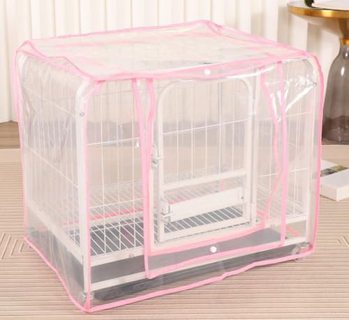 GeRRiT Abdeckung für Hundekäfige, wasserdicht, transparent, mit schmutzabweisendem PVC-Material, Käfigabdeckung für Outdoor-Camping, hält warm (54 x 34 x 48 cm, Rosa) von GeRRiT