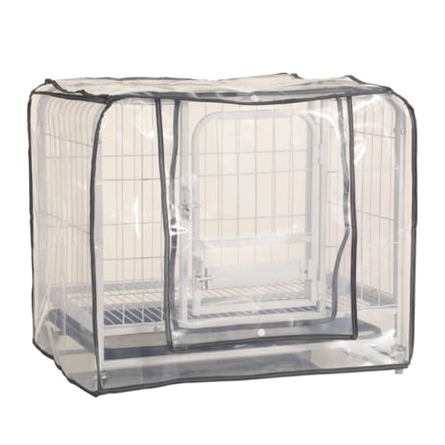 GeRRiT Abdeckung für Hundekäfige, wasserdicht, transparent, mit schmutzabweisendem PVC-Material, Käfigabdeckung für Outdoor-Camping, hält warm (54 x 34 x 48 cm, schwarz) von GeRRiT