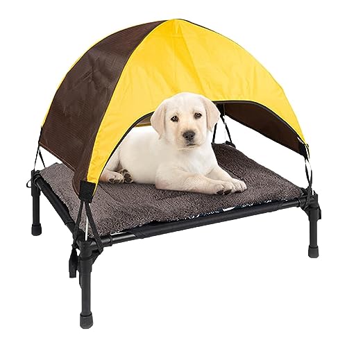 GeRRiT Outdoor Liege für Hunde Hundeliege Outdoor Haustierbett Hund mit Sonnendach Haustierliege Outdoor Hundezelt Hundebett Outdoor mit Kissen Baldachin Tragetasche von GeRRiT