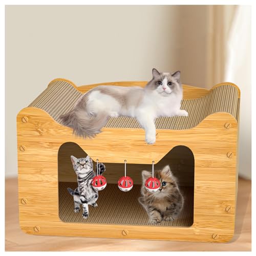 Kratzkarton FüR Katzen Sogar EIN Kratzbaum Ist EIN Katzennest, Katzenbett Gratis Glockenball Bei Bestellung, Katzen Kratztonne Katzenhaus FüR Draussen von GeRRiT