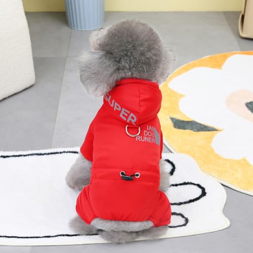 GearPrice Profi Hundejacke Hundemantel Wasserdicht Fleece gefüttert Warme Winterjacke Hunde Bekleidung für Winter Herbst (Rot, L) von GearPrice