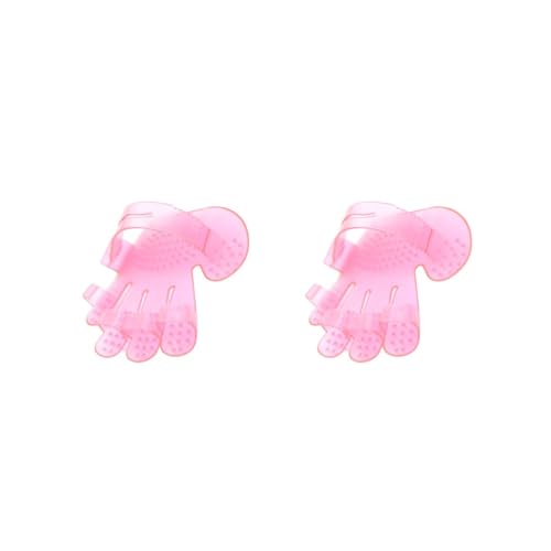 Geardeangloow 2er-Set Haustier-Bad-Massagehandschuhe, Gummi, Dusche, Haarbürste, tragbar, Salon, Badezimmer, Haustierpflege, Haarbürste, Gesundheitspflege, Rosa von Geardeangloow