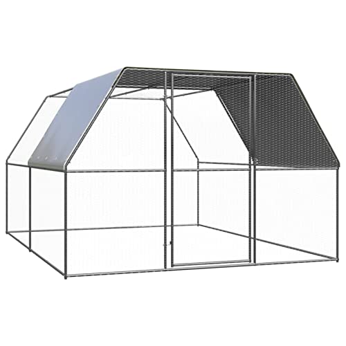 Gecheer Outdoor-Hühnerkäfig Hühnerstall Kleintierstall 3 x 4 x 2 m (B x T x H) für Hühner, Hennen, Enten und andere Kleintiere,Outdoor-Gehege Tür mit Schloss,Wasserbeständige Überdachung von Gecheer