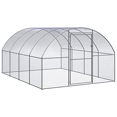 Gecheer Outdoor Hühnerstall Hühnerkäfig Geflügelstall Hühnerhaus Vogelkäfig Hühnergehege Kaninchenkäfig Kleintierstall Freilaufgehege Hühnervoliere Freilauf Kaninchenstall 3x4x2 m Verzinkter Stahl von Gecheer