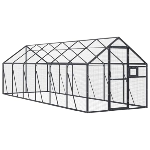 Gecheer Voliere Vogelkäfig Vogelhaus Anthrazit 1,79x6x1,85 m Aluminium von Gecheer